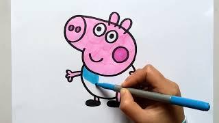 Let's Draw Peppa Pigs Brother George Pig | Easy Drawing Trick