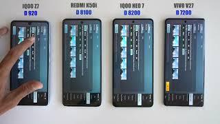 IQOO Z7 vs Redmi K50i vs IQOO Neo 7 vs Vivo V27 Bgmi Test | Vivo(Dm 7200) Shocked me 