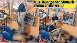 Feet Face Massage And Stomach Sitting Challenge|| Required For Entertainment || Sandeep Prank Wife