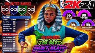 *NEW* BEST CENTER BUILD in NBA 2K21 BEST PAINT BEAST BUILD + BEST BADGES SET UP! *90 SPEED* VERSION