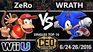 CEO 2016 Smash 4 - Wrath (Sonic) Vs. ZeRo (Diddy) SSB4 Tournament - Smash Wii U