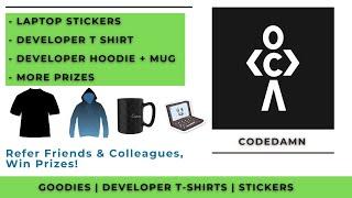 Free Goodies & Swags | Codedamn | T shirt | Laptop Stickers | Developer Hoodies & Mugs #letzknowin7