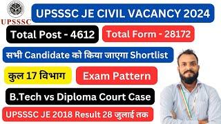 UPSSSC JE CIVIL VACANCY | UPSSSC JE CIVIL TOTAL FORM FILL | UPSSSC JE EXAM DATE | UPSSSC JE DIPLOMA