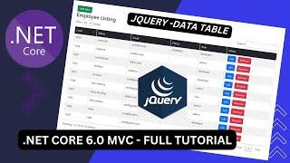 jQuery data table implementation in ASP NET Core MVC | .NET Core 6.0 Full Tutorial