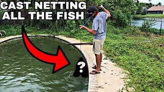 Netting EVERY Fish From Abandoned Pool!!!