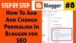 How to change Permalink in blogger blog post | how to add permalink in blog