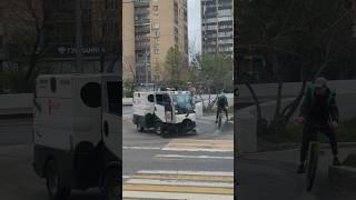 very patriotic street cleaning machine in Moscow, Russia