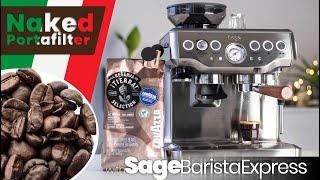 Pulling the Espresso Shot | SAGE BARISTA EXPRESS | Naked Portafilter with Double Shot Basket