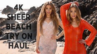 4K TRANSPARENT Sheer Beach TRY ON! | Samantha Lynn TryOn