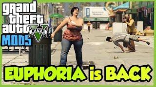 GTA V PC MODS: Euphoria Ragdoll physics simulation FIX(Like GTA IV and RDR)gameplay