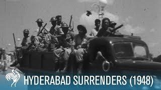 General El Edroos' Troops Surrender in Hyderabad, India (1948) | British Pathé