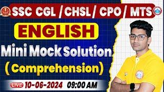 English Mini Mock Test Solution | English Comprehension Mini Mock by RWA | SSC CGL, CHSL, CPO, MTS