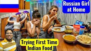 Russian Girl at Home  | Trying First Time Indian Food | Dancing 