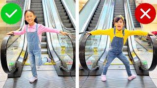 Ellie & Andrea's Escalator Mall Adventure: Safety Learning for Kids
