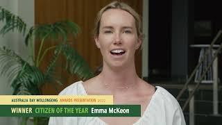 Wollongong Australia Day Awards 2022 Citizen of the Year Winner – Emma McKeon.
