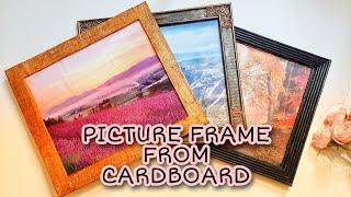 3 Easy Picture Frame From Cardboard / picture Frame using cardboard newspaper and tissue paper