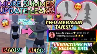 RELEASE DATE PREDICTIONS!NEW Mermaid TAIL & Default AVATAR! Summer update LEAKS!️|Dress to Impress