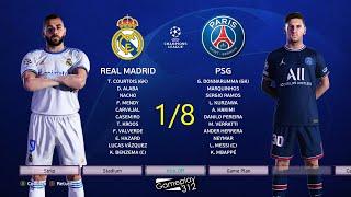 PES 2021 - REAL MADRID vs PARIS SAINT GERMAIN - 1/8 Final UEFA Champions League UCL 2021/22eFootball