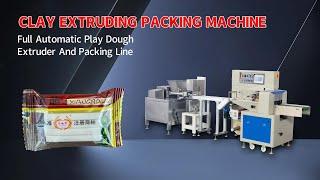 Automatic double color play dough plasticine modeling clay extruder and packing machine