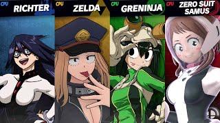 Midnight vs Camie Utsushimi vs Tsuyu Asui vs Ochako Uraraka [Kendagreat Request Quickie]: SSBU Mods