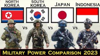 North Korea vs South Korea vs Japan vs Indonesia Military Power Comparison 2023