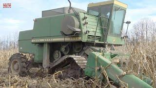 JOHN DEERE 6600 Mähdrescher auf Stahlketten bei der Ernte