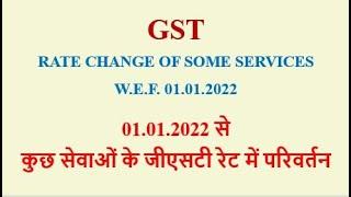GST - Rate Change of some Services w.e.f. 01.01.2022