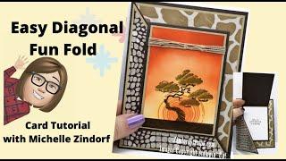 Easy Diagonal Fun Fold Card Tutorial with Michelle Zindorf