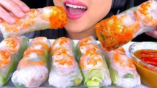 ASMR SHRIMP SPRING ROLLS & PEANUT SAUCE MUKBANG Eating Show (EATING SOUNDS) ASMR Phan