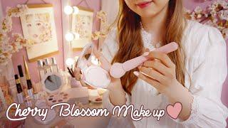 ASMR Cherry Blossom Makeup for Beautiful You with hair styling