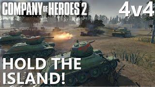 CoH2: The Island MUST HOLD! 4v4 (Company of Heroes 2)