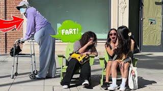 Old Fat Man Farts On Girls In Santa Monica!!!