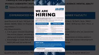 Allen Recruitment 2024 #digital #academiccareers #educationjobs #teachingopportunities #jobs #online