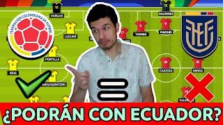 COLOMBIA vs ECUADORMANO a MANO de NÓMINAS y PARTIDOS HISTÓRICOSFECHA 12 ELIMINATORIAS UNITED 2026