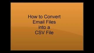 Save Email to CSV Files