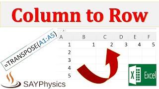 Convert a column to row in Excel