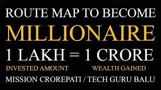 Route Map to become a Millionaire , 1 Lakh = 1 Crore MISSION CROREPATI IN TELUGU / TECH GURU BALU