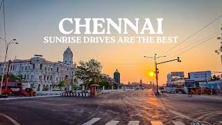 Chennai Sunrise Drive | Chennai Central Downtown [4K]