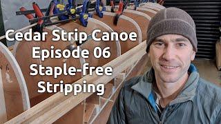 Membangun kano jalur kayu cedar - Episode 6, pengupasan tanpa bahan pokok