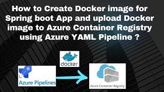 How to Create Azure YAML Pipeline for Creating Docker image for SpringBoot App & Upload Image to ACR