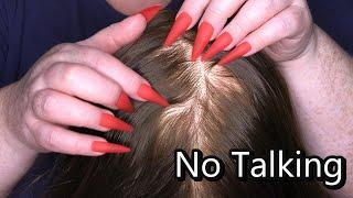 ASMR Scalp Check with Long Nails (NO TALKING) (Scalp Scratching, Close Up) Hairdresser Roleplay