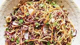 Asian Noodle Salad Recipe | Delicious Peanut Dressing and Completely Vegan Recipe!