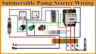 Submersible Starter Connection with Magnetic Contactor | Submersible Water pump Starter wiring |
