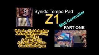 Synido TEMPO PAD Z1 8 x 8 Midi Controller Unboxing/Demo using Logic on Mac & Stand alone APP/ Part 1