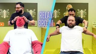 ASMR | Relaxing hot towel massage BARBER C