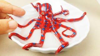 DIY SMALL OCTOPUS IN A BOWL Resin and Polymer Clay Tutorial - miniature octopus  bowl how to craft