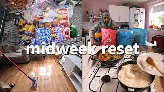 grocery shopping, cleaning & dinner prep - midweek reset routine