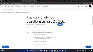 Answering ad-hoc questions using SQL Quiz | Arcade |