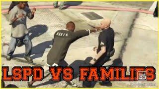 GTA FIGHTS LSPD VS FAMILIES PART 1