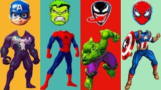 Wrong Heads Top Superheroes | Spider-Man, Captain America, Hulk, Venom, Wrong Superheroes Puzzle